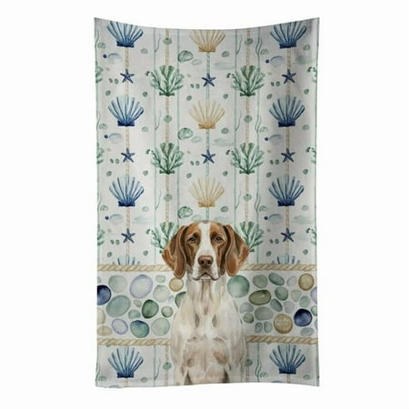 Carolines Treasures 25 x 15 in. Liver & White Pointer Coastal Sea Glass Kitchen Towel