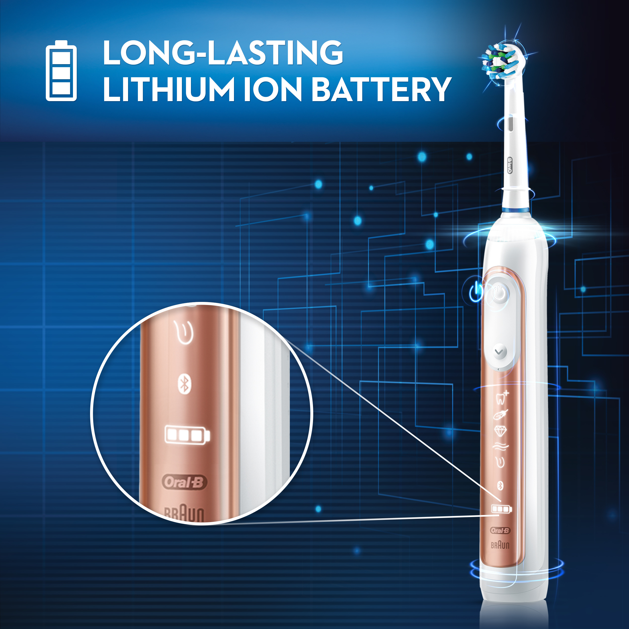 Oral-B Pro 7500 Power Rechargeable Electric Toothbrush, Rose Gold, Powered by Braun - image 3 of 11