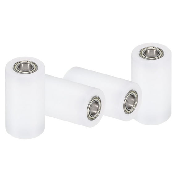 4 Pack Nylon Roller Wheel with Bearings, 3/8"x1-3/16"x2-3/8" Nylon Pulley