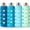 4-Pack 18oz Blue, variant on Glass Juice Bottles with Lids and Silicone Sleeves 18 oz, 4-Pack Reusable Clear Glass Water Bottles with Stainless Steel Airtight Cap for Juicing, Refrigerator, BPA Free Leak-Proof Drinking Jar