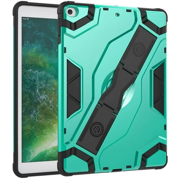 Golden Sheeps Compatible for iPad 9/8/7 Generation Case (2021/2020/2019) 10.2 Inch  Heavy Duty Drop Proof Armor Slim Full-Body Protection Handle Stand Case (Green)