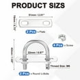 thumbnail image 2 of Round U-Bolts with Nut Plate Washer Stainless Steel Round Bend U-Bolts for Boat Trailer Axle Sailboat M10x56x25, 2 of 7