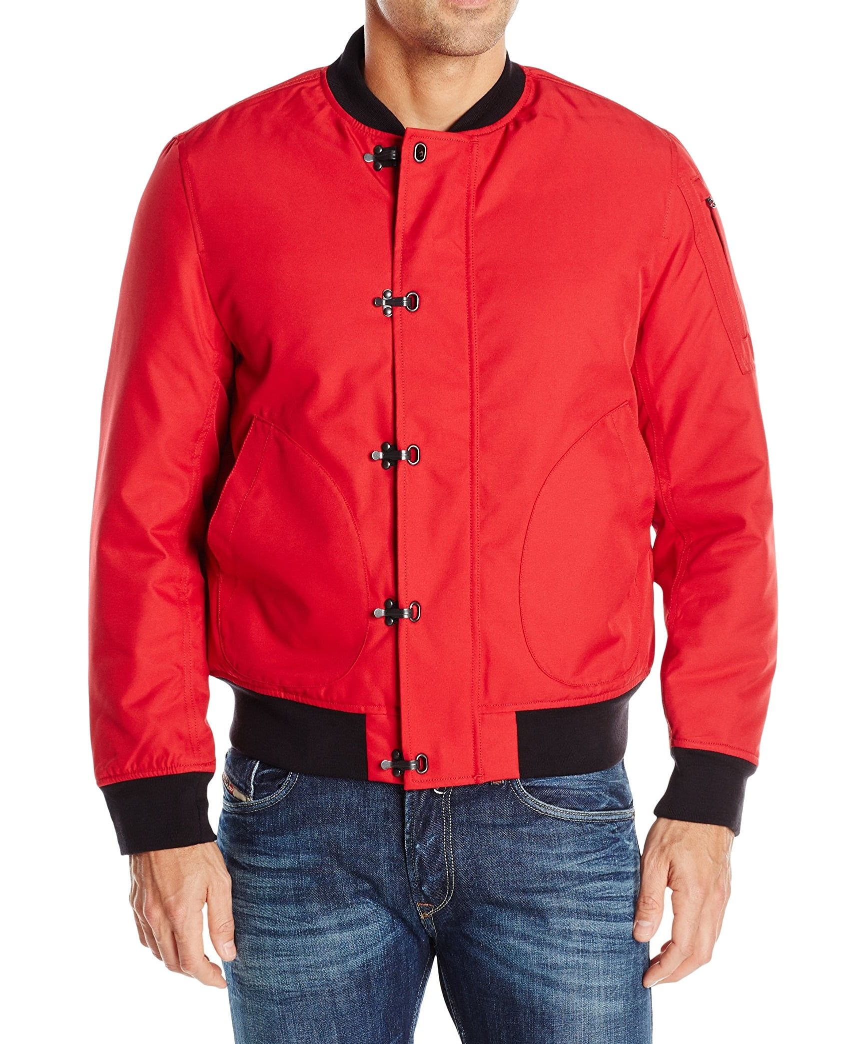 Nautica nautica new red black mens size large l bomber windbreaker