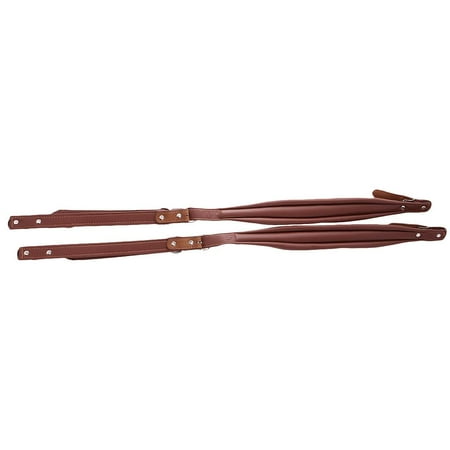 2Pcs PU Leather Shoulder Strap Accessory For Accordion Replacement Under 16, 83-110cm Coffee