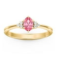 thumbnail image 2 of Birthstone Oval Ring with Shoulder Accents - Pink Tourmaline (October), 2 of 5