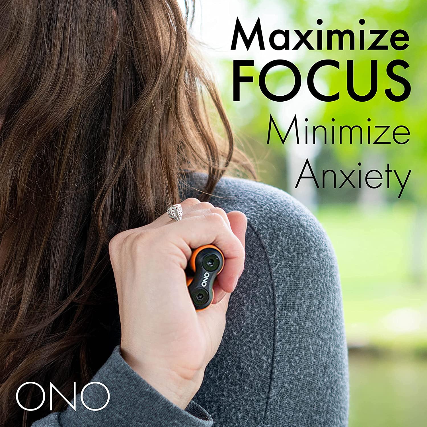 Orange ABS Full ONO Roller - Handheld Fidget Toy for Adults | Help Relieve Stress, Anxiety, Tension | Promotes Focus, Clarity | Compact, Portable Design