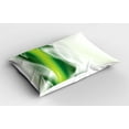 thumbnail image 2 of Ambesonne Abstract Pillow Sham 2 Pack, Cool Wavy Floral, 26"x20", Dark Green White, 2 of 3