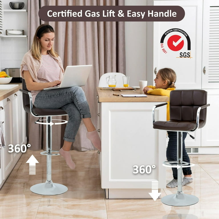 YRLLENSDAN Tall Bar Stools Set of High Bar Chairs with Armrest