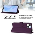 thumbnail image 5 of Wallet Case Compatible for iPhone 14, PU Leather Magnetic Closure Protective Flip Folio Case with 3 Card Holder and Wrist Strap Cover Women Men,Violet,For iPhone 14, 5 of 7