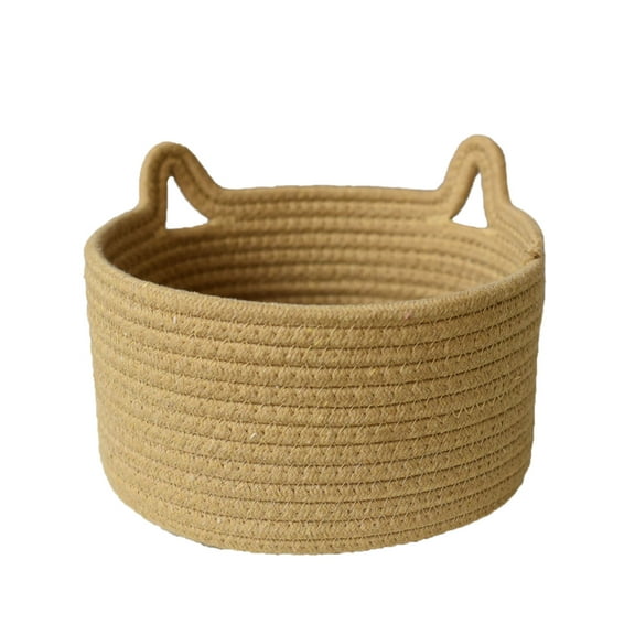 Pannow Storage Basket Rattan Weaving Cases Dirty Clothes Laundry Baskets Woven Multisizes Black/ Khaki Cotton Rope Round Boxes