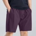 thumbnail image 2 of Men's Casual Athletic Running Solid Color Shorts, Quick Dry Gym Workout Elastic Waist Shorts with Pockets, 2 of 7