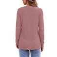 thumbnail image 3 of Fantaslook Long Sleeve Shirts for Women V Neck Textured Tops Fall Blouses Lightweight Tunic Pullover, 3 of 8
