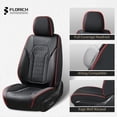 thumbnail image 6 of FLORICH Car Seat Covers Front, Luxury Nappa Leather Seat Covers, Breathable and Waterproof, Automotive Seat Covers Universal for Most Cars, Black & Red Line, 6 of 7