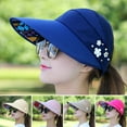 thumbnail image 3 of Meidiya Summer Women Cap Fashion Leaf Print Sun Hat Foldable Sun Visor Hats Women Large Brim Summer UV Protection Beach Cap, 3 of 8