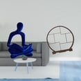 thumbnail image 2 of Escultura de figura de pensador abstracto y soporte de exhibición de madera combinado para oficina, bar, boda, decoración del hogar, organizador, arte, 2 of 8