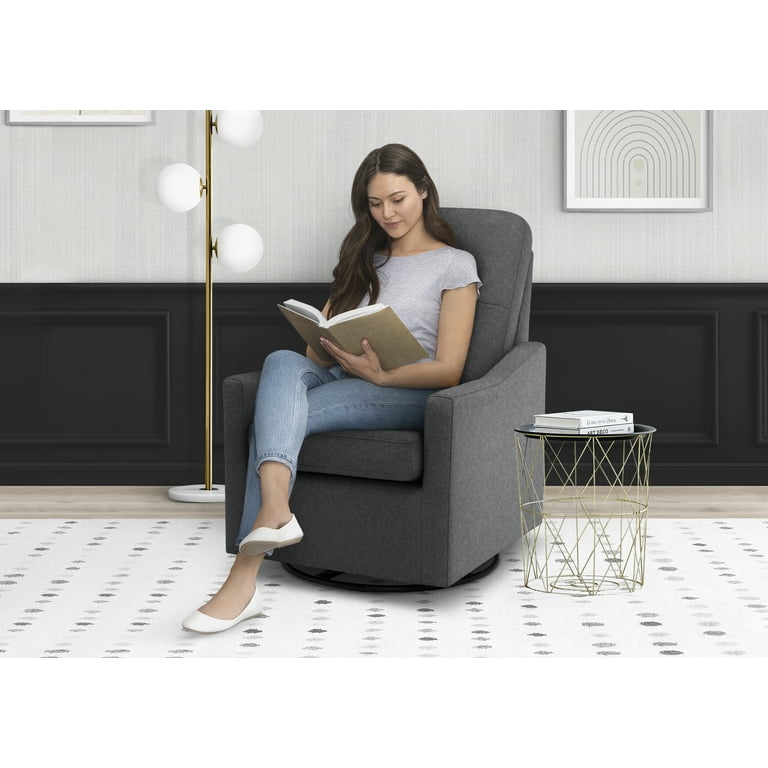 Delta Children NEW Kenwood Nursery Glider Swivel Rocker Chair Charcoal Walmart