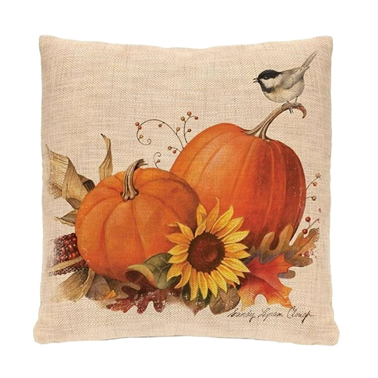 Thankful Primitive Pumpkin Wreath Pillow Cover - Feelin' Memphis LLC