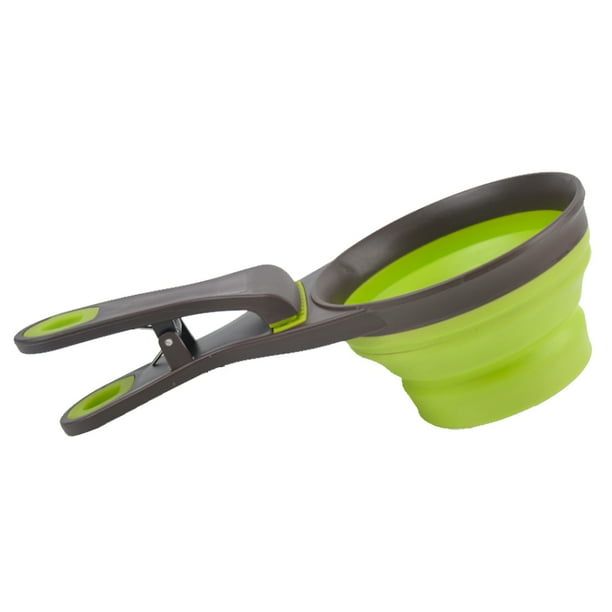 Cuchara Con Abrazadera, Cuchara Multifuncional Para Comida De Mascotas, Bolsa De Comida, Abrazadera, Cucharón De Silicona Plegable Suave Para Comida De Mascotas Con Mango De Abrazadera Para Mascotas Cateissary PT001657-01