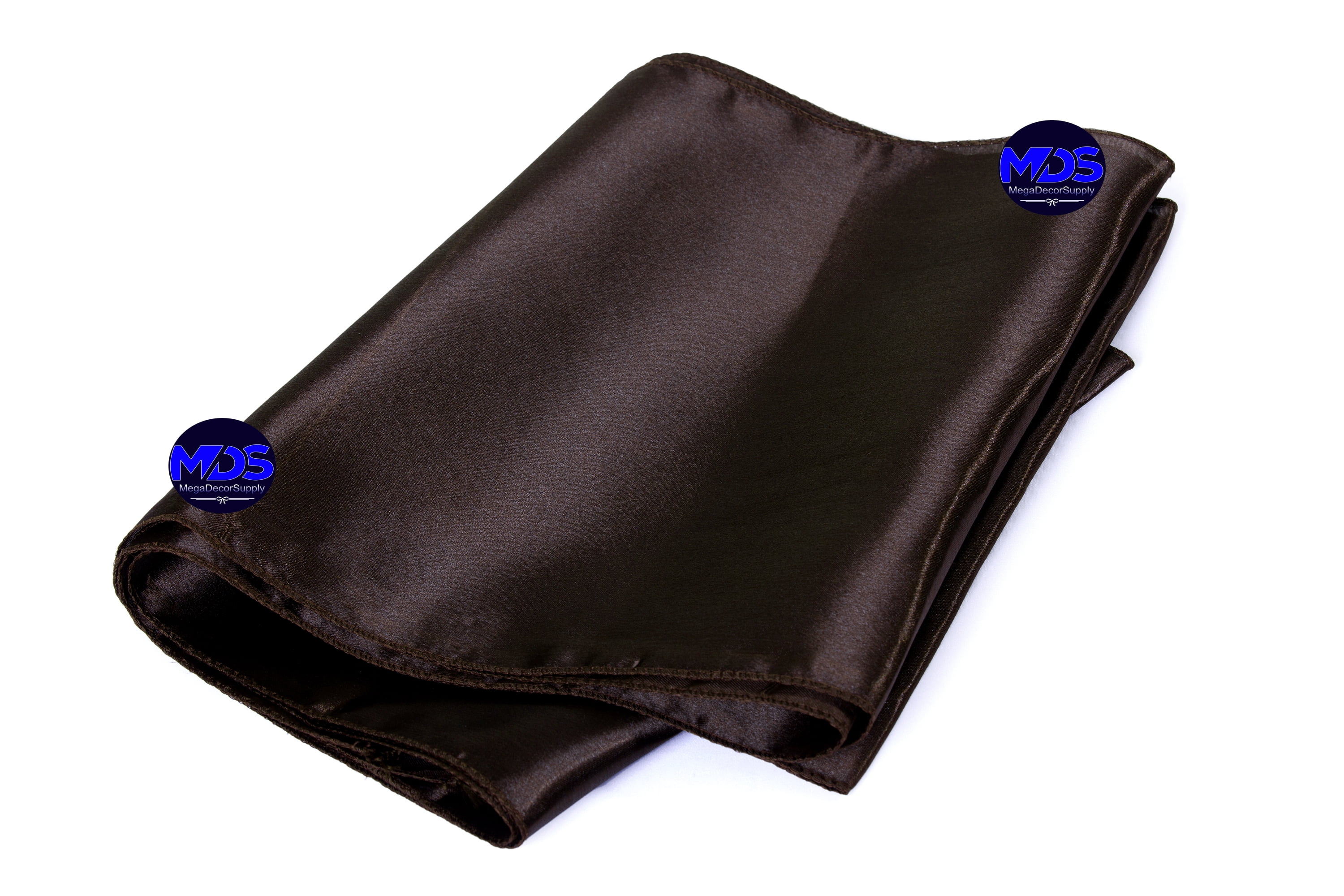 MDS Pack of 10 Wedding 12 x 108 inch Satin Table Runner for Wedding Banquet Decoration -Coffee