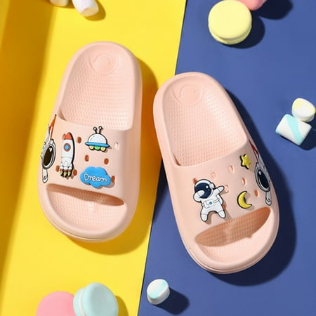 

QISIWOLE Children s Slippers Boys And Girls Baby Cute Soft Bottom Slippers Bathroom Non-slip Sandals toddler clothes