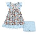thumbnail image 3 of Millie Loves Lily Girls Blue Howdy Boots Dress & Dot Short Set,Big Girl, Size 8 (2PCS), 3 of 4