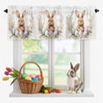 thumbnail image 2 of Valance for Windows,Spring Easter Egg Cute Bunny Valances Curtain Rod Pocket Valance for Kitchen Bedroom Living Room Bathroom,Farmhouse Wild Flower Short Curtains Window Treatment 42x12in, 2 of 9