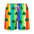 thumbnail image 6 of Lorytime St. Patricks Day Men Swim Trunks Patterns Plaid Green Swimwear Elastic Waist Vacation Board Short Beach Shorts, 6 of 6