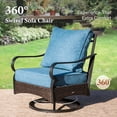 thumbnail image 4 of SUMMIT LIVING 4-Piece Outdoor Patio Conversation Set with Swivel Chair, Outdoor Patio Furniture Set with Wood-look Coffee Table for 5 People, Navy Blue, 4 of 12