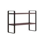 Double Tier Desktop Storage Shelf Student Desk Organizer Office Computer Shelf Layered Cabinet for Books Stationery Home Workspace Organization