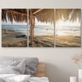 thumbnail image 3 of wall26 Canvas Print Wall Art Set Tropical Beach Hut with Ocean Horizon Nature Wilderness Photography Realism Rustic Scenic Relax/Calm Multicolor for Living Room, Bedroom, Office - 24"x36"x3, 3 of 5