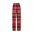 thumbnail image 4 of Wyobmus Women's Plaid Pajama Pants Casual Drawstring Athletic Pants Comfy Lounge Sleep Pj Bottoms Watermelon Red, 4 of 5