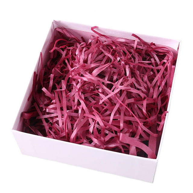 A 100G Bag Confetti Crinkle Paper Shredded Filling For Gift Box Raffia Party Supplies Craft Decoration Colorful Paper Streamers Wine Red