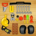Kidplokio Boys 28pc Tools and Tool Box Work Bench Playset DIY Pretend ...