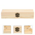 thumbnail image 2 of Craft Case Organizer Unfinished Wooden Box Keepsake Box Rectangular Stationery Box Rustic Wooden Boxes Wooden Box Hinged Lid, 2 of 3