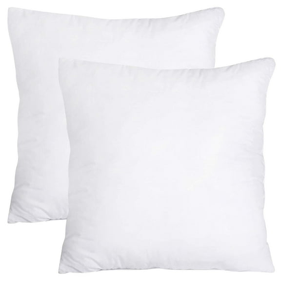 2PCS Down Feather Pillow Inserts - Bed & Couch Pillows, Hotel Quality White Decorative Inserts with Down-Proof Cover