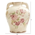 thumbnail image 2 of Nearly Natural Green 8" Traditional Tuscan Ceramic Floral Print Vase, 2 of 3