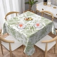 thumbnail image 2 of Sage Green Floral Tablecloth Square 60 Inch Vintage Chinoiserie Green Table Cloth Polyester Fabric Spring Summer Flowers Farmhouse Table Cover for Kitchen Party Picnic Outdoor Decor, 2 of 6