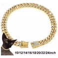 thumbnail image 1 of Collar De Cadena Para Perro Con Eslabones Cubanos Dorados, 1 of 1