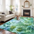 thumbnail image 2 of Tropical Leaves Area Rugs 5'x7', Washable Small Throw Rugs for Laundry Room Playroom, Summer Botanical Watercolor Leaf Indoor Outdoor Rug Non-Slip Low Pile Carpet Runner Reversible Floor Mats, 2 of 8