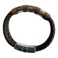 thumbnail image 2 of Naierhg Mens Dual Layer Braided Faux Leather Magnetic Clasp Wrist Bracelet Gift, 2 of 8