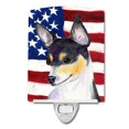 thumbnail image 1 of Caroline'S Treasures Ss4002Cnl Bandera Estadounidense Con Fox Terrier Luz Nocturna De Cerámica Compacta Con Certificación Ul, Ideal Para Dormitorio, Baño, Guardería, Pasillo, Cocina, 6 X 4 X 3, Multic, 1 of 1