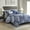 King Indigo#1, variant on Cotton Bedding Set 6 Piece Printed Cotton Quilt Set with Throw Pillows Indigo King/Cal King,Comforter Set
