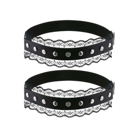 

Female Leg Garter Rivets Lace Trim Decorative Belt Adjustable Leg Loop for Adults Women