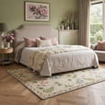 thumbnail image 2 of 5x7 Washable Rugs for Living Room Non Slip Backing Low Pile Light Weight Print Pattern Area Rugs for Bedroom Indoor Wild Flora Ivory Cream, 2 of 4