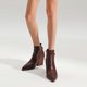 thumbnail image 5 of NECHOLOGY Botas Mujer Adulto Femenino Zapatos Botines de mujer Botines de tacón grueso con punta en para mujer, zapatos de fiesta a la , botines (Coffee, 7.5), 5 of 6