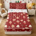 thumbnail image 3 of Erosebridal Merry Christmas Zipper Full Size Comforter Sets with Fitted Sheet and 2 Pillowcases,Cartoon Gingerbread Man Zipper Bedding Set,Burgundy,Reversible, 3 of 7