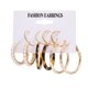 thumbnail image 2 of Juego de pendientes de estación independiente, 5 pares de pendientes acrílicos simples y creativos, pendientes de aleación de metal, pendientes de perlas para mujer, detalle de perla, 2 of 6