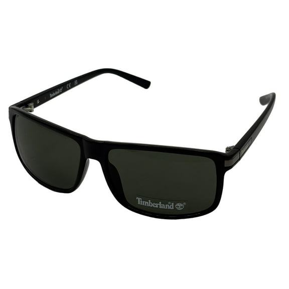 Timberland Sunglass Mens Black Rectangle Plastic Green Len TB7182 1N