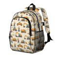 thumbnail image 2 of Excavator and Construction Worker Backpack for School, Cute School Bag with Adjustable Shoulder Straps and Padded Back, 15"x11.42"x5.5", 2 of 5