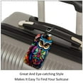 thumbnail image 3 of Square 2Pack PU Leather Cartoon Owl Cruise Luggage Tag with Privacy Cover and Name ID Tag for Travel Handbags Backpacks Luggage Tags, 3 of 6